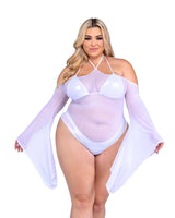 Roma Costume 6497 Sheer Mesh Romper with Bell Sleeves - Roma Costume - Flyclothing LLC