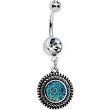 Faux Druzy Quartz Baroque Concentric Circles Dangle Belly Ring - BodyCandy - Flyclothing LLC