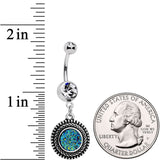 Faux Druzy Quartz Baroque Concentric Circles Dangle Belly Ring - BodyCandy - Flyclothing LLC