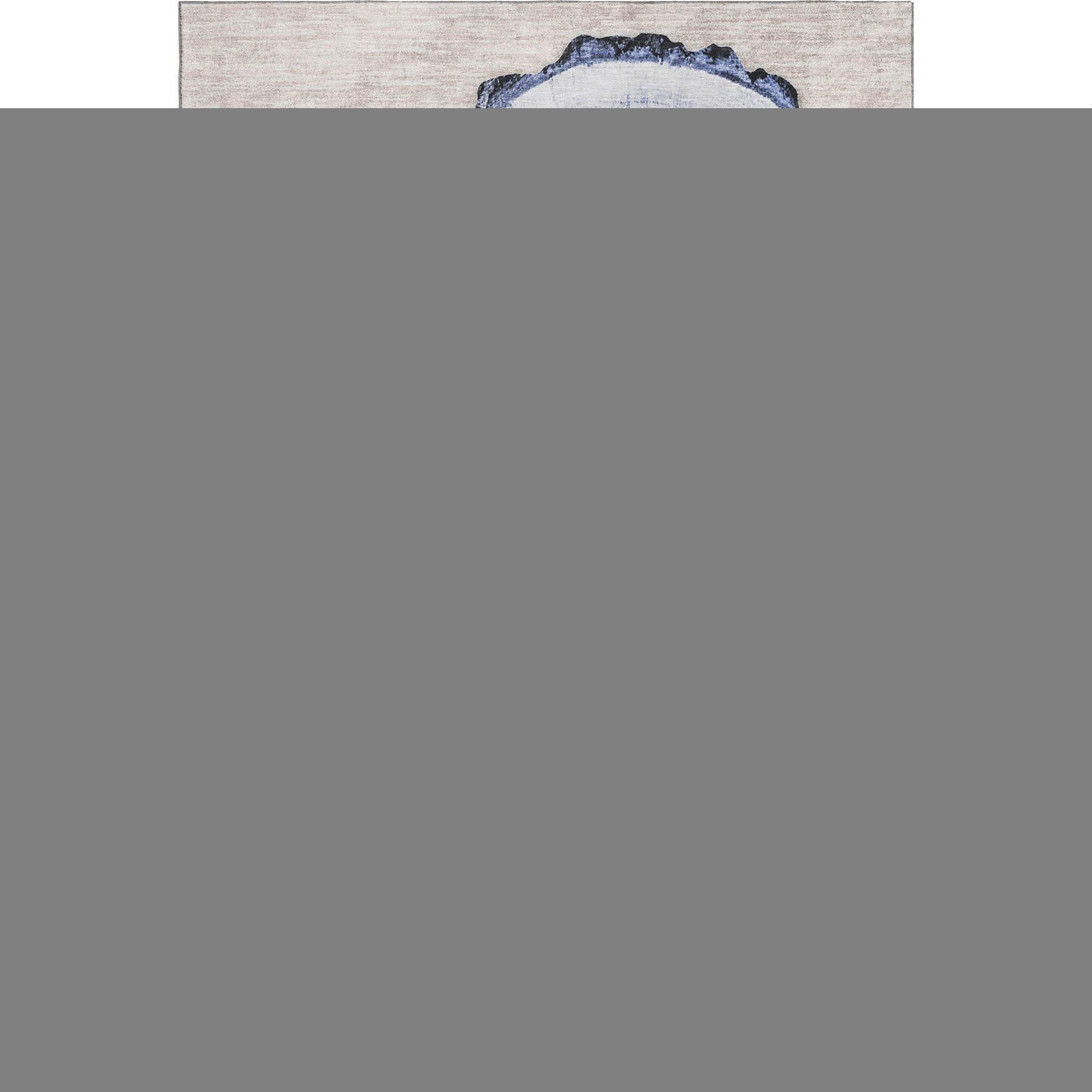 3' X 5' Beige Blue And Ivory Faux Bois Washable Area Rug With UV Protection - HomeRoots - Flyclothing LLC