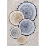 5' X 8' Beige Blue And Ivory Faux Bois Washable Area Rug With UV Protection - HomeRoots - Flyclothing LLC