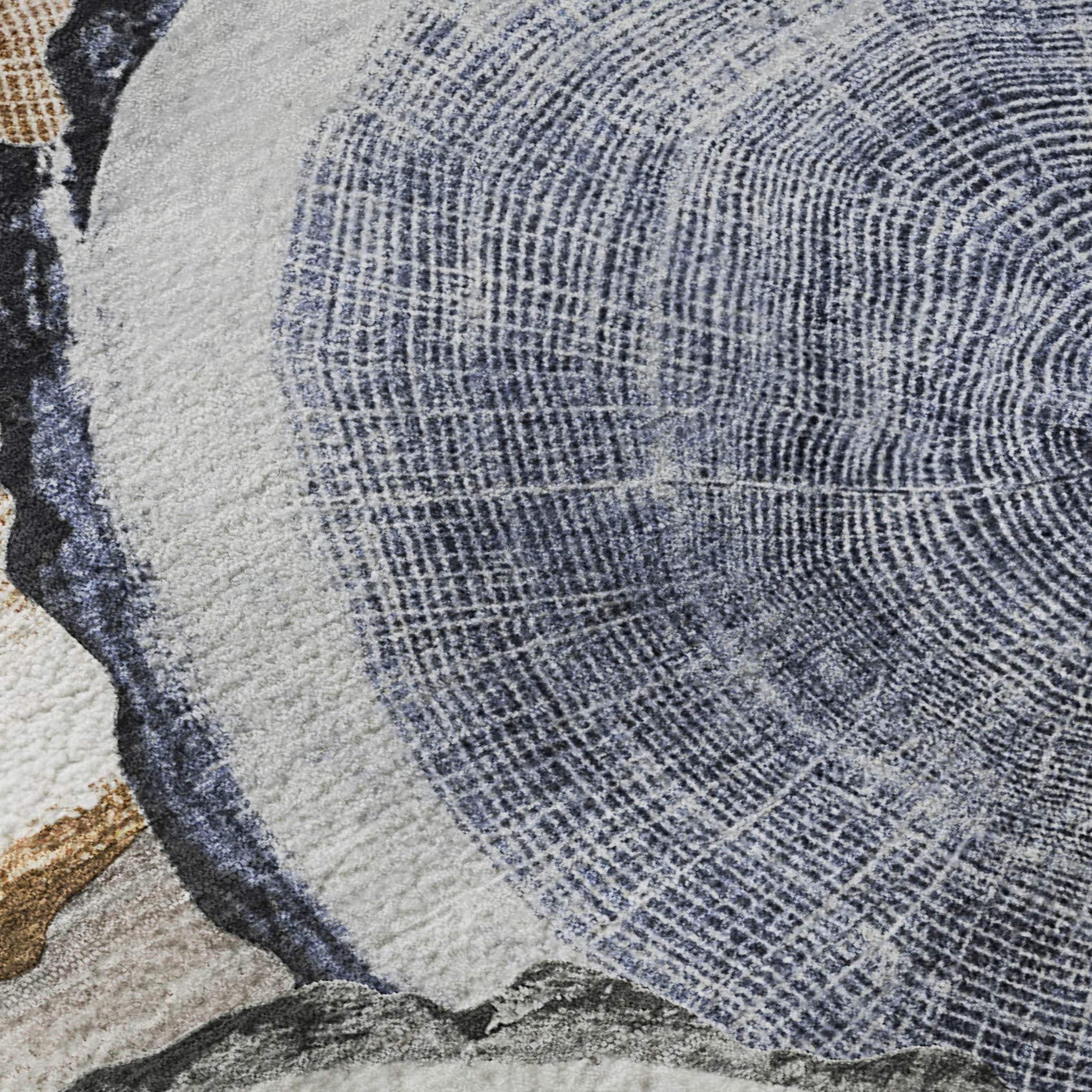 8' X 10' Beige Blue And Ivory Faux Bois Washable Area Rug With UV Protection - HomeRoots - Flyclothing LLC
