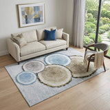 5' X 8' Blue Brown And Ivory Faux Bois Washable Area Rug With UV Protection - HomeRoots - Flyclothing LLC