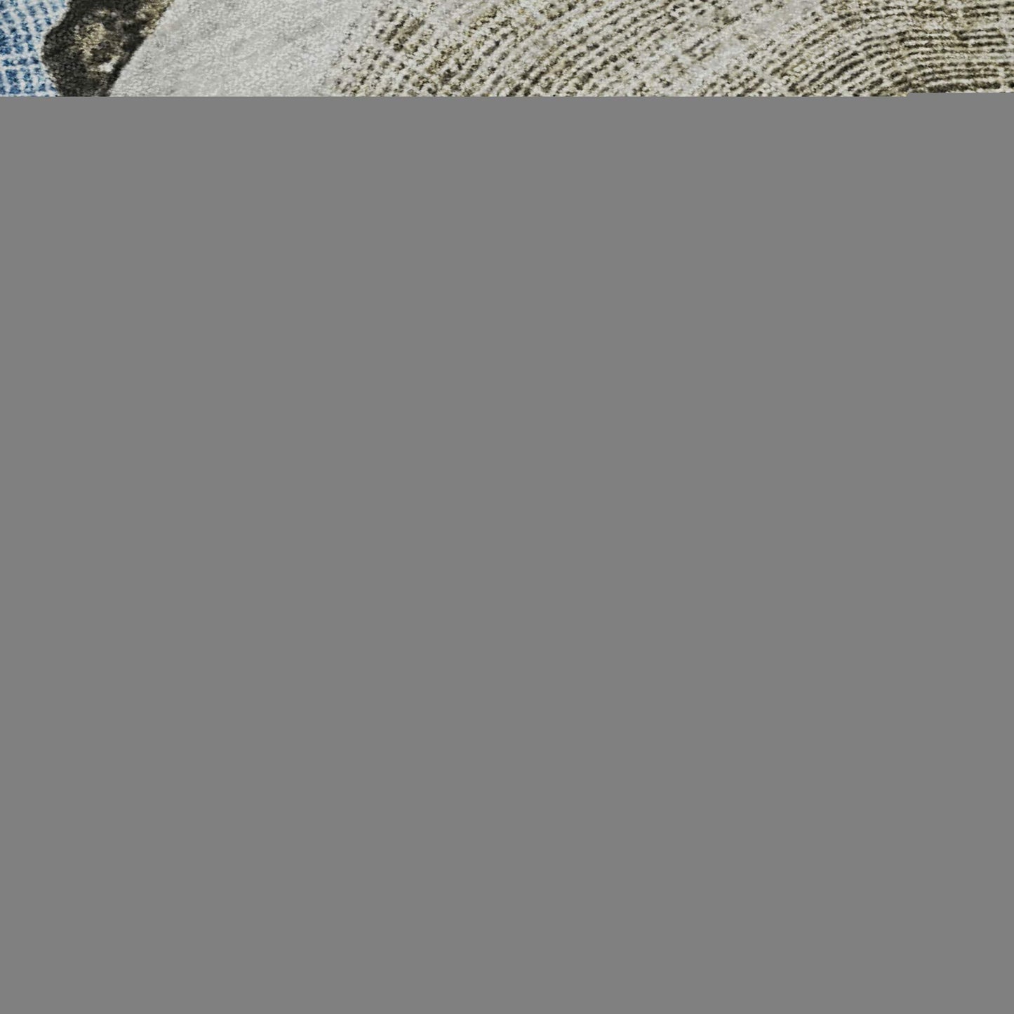 8' Blue Brown And Ivory Faux Bois Washable Round Rug With UV Protection - HomeRoots - Flyclothing LLC