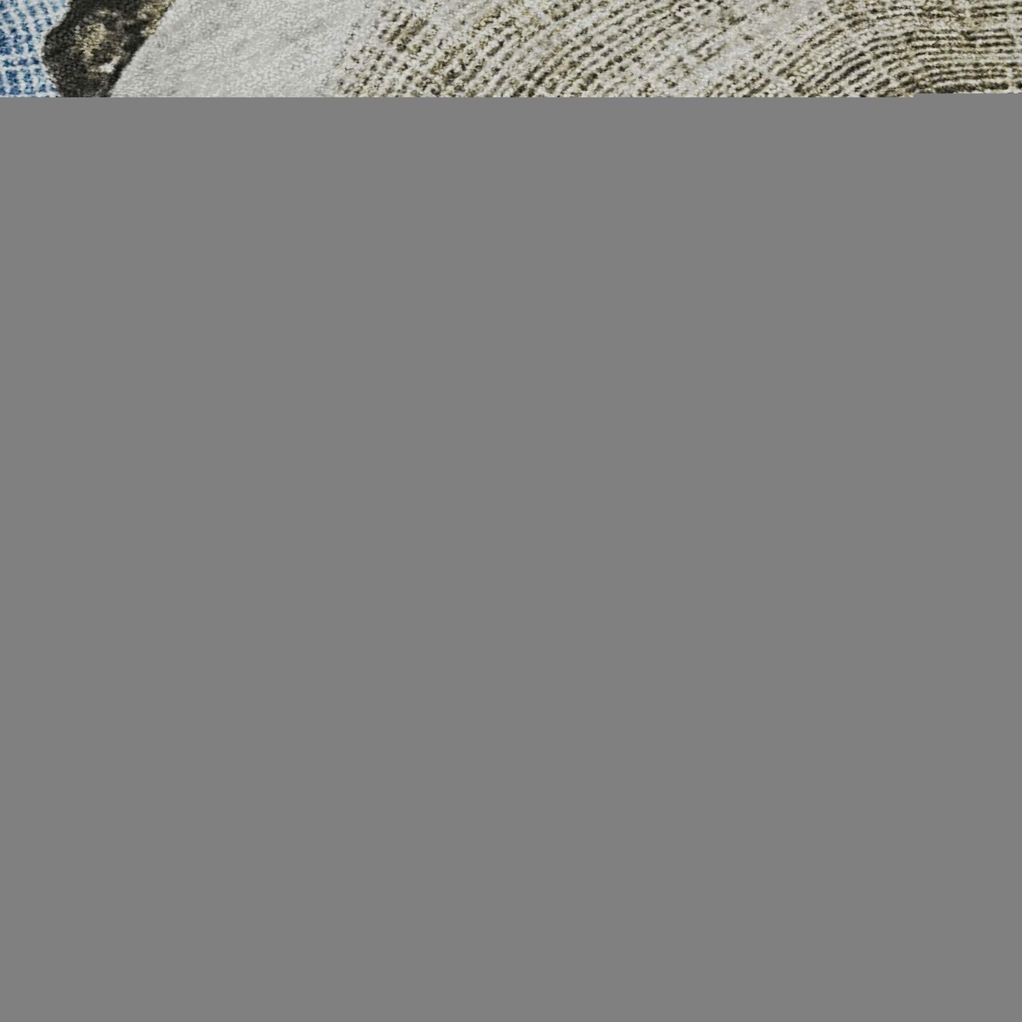 8' Blue Brown And Ivory Faux Bois Washable Round Rug With UV Protection - HomeRoots - Flyclothing LLC
