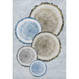 8' X 10' Blue Brown And Ivory Faux Bois Washable Area Rug With UV Protection - HomeRoots - Flyclothing LLC