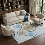 9' X 12' Blue Brown And Ivory Faux Bois Washable Area Rug With UV Protection - HomeRoots - Flyclothing LLC
