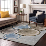 10' X 14' Blue Brown And Ivory Faux Bois Washable Area Rug With UV Protection - HomeRoots - Flyclothing LLC