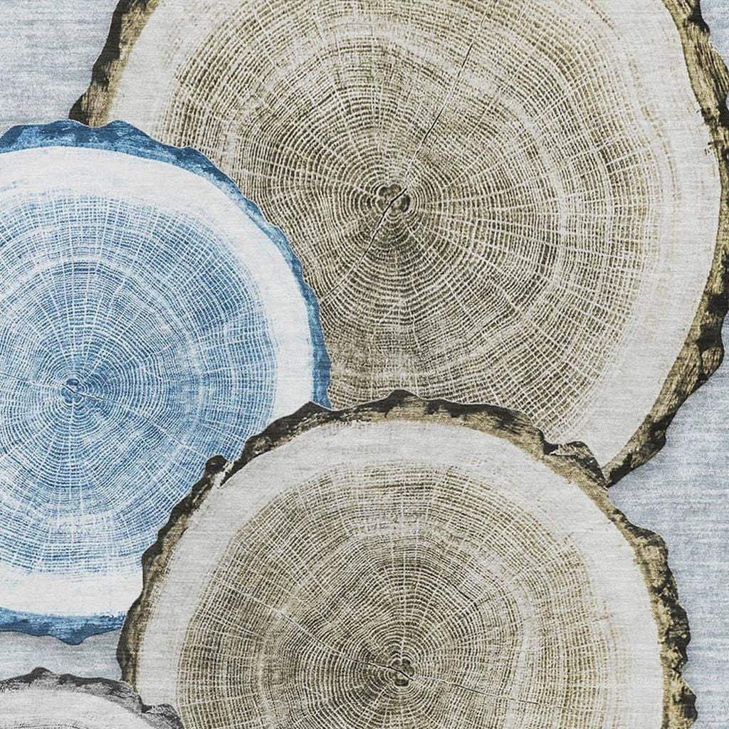 10' X 14' Blue Brown And Ivory Faux Bois Washable Area Rug With UV Protection - HomeRoots - Flyclothing LLC