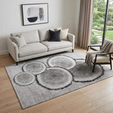 5' X 8' Gray And Ivory Faux Bois Washable Area Rug With UV Protection - HomeRoots - Flyclothing LLC