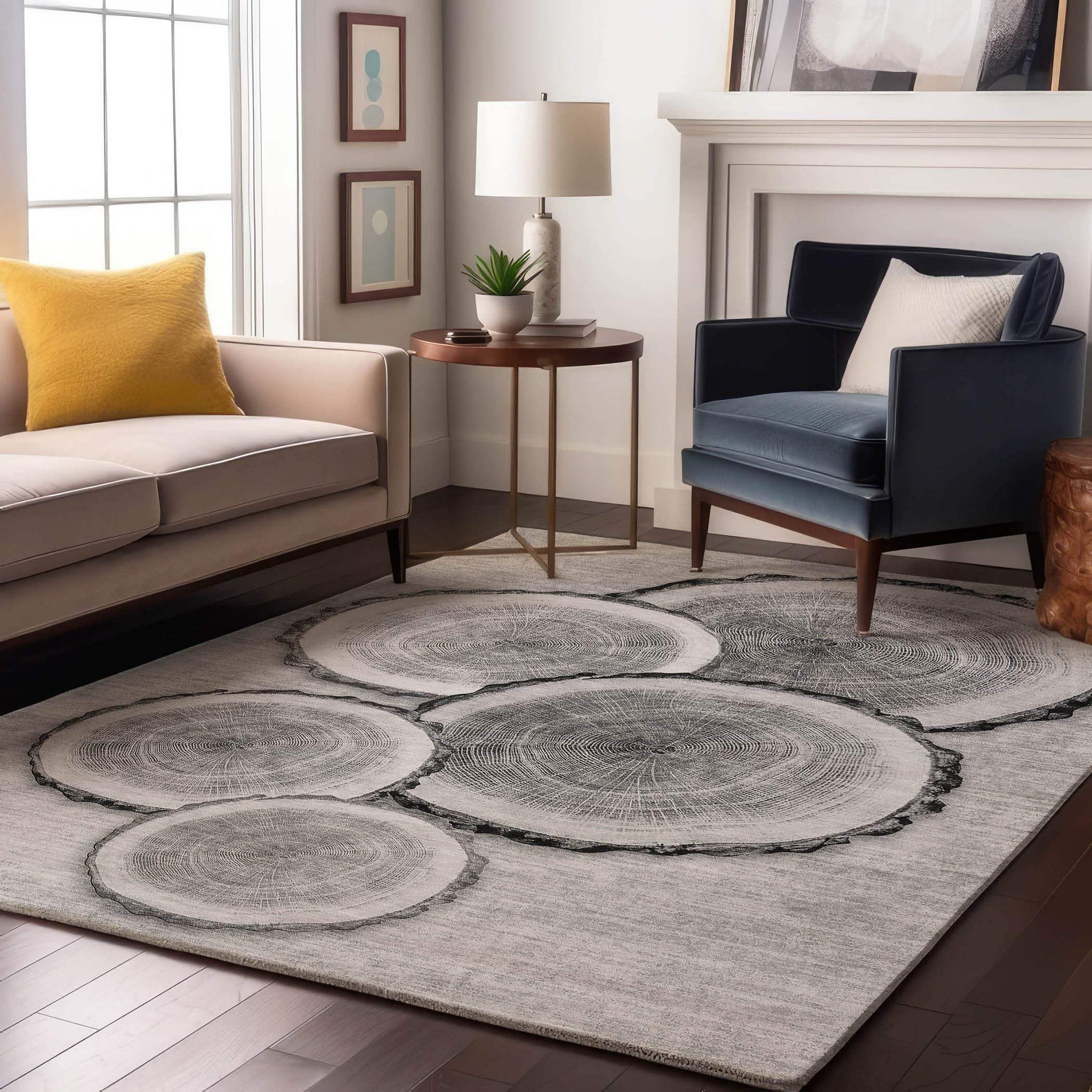 5' X 8' Gray And Ivory Faux Bois Washable Area Rug With UV Protection - HomeRoots - Flyclothing LLC