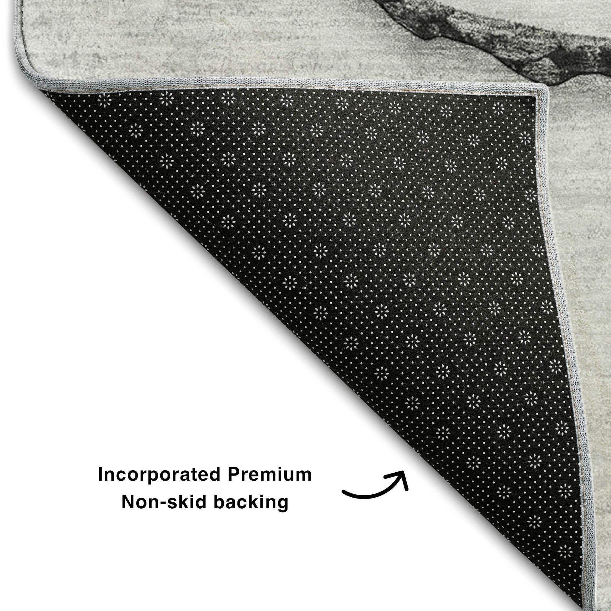 5' X 8' Gray And Ivory Faux Bois Washable Area Rug With UV Protection - HomeRoots - Flyclothing LLC