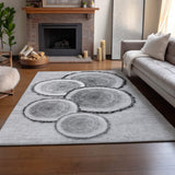5' X 8' Gray And Ivory Faux Bois Washable Area Rug With UV Protection - HomeRoots - Flyclothing LLC