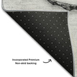 8' Gray And Ivory Faux Bois Washable Round Rug With UV Protection - HomeRoots - Flyclothing LLC