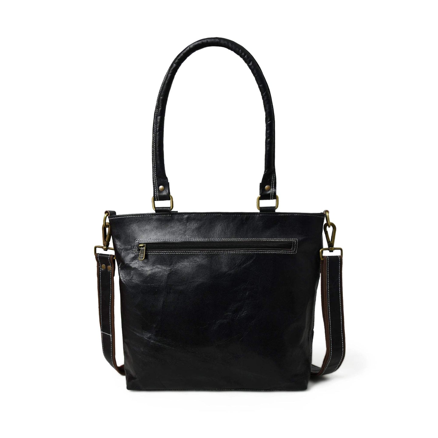 Black Terry Tote - Classy Leather Bags - Flyclothing LLC