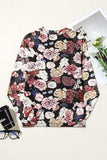 Floral Mock Neck Long Sleeve Mesh Top - Trendsi - Flyclothing LLC