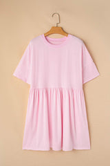Round Neck Half Sleeve Mini Dress - Trendsi - Flyclothing LLC