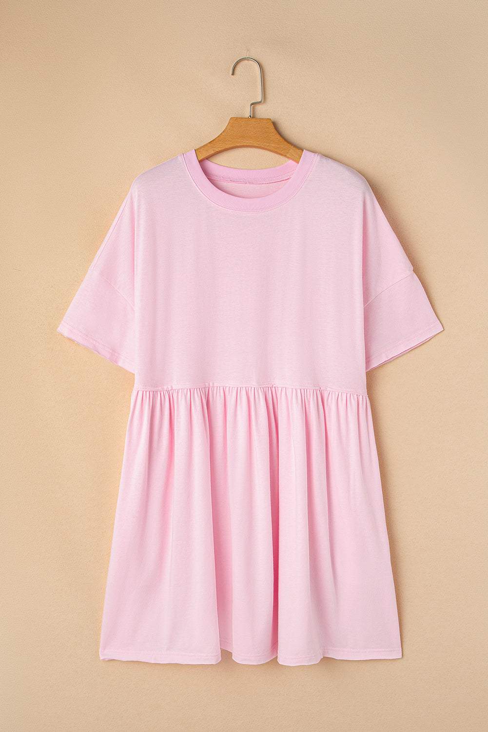 Round Neck Half Sleeve Mini Dress - Trendsi - Flyclothing LLC