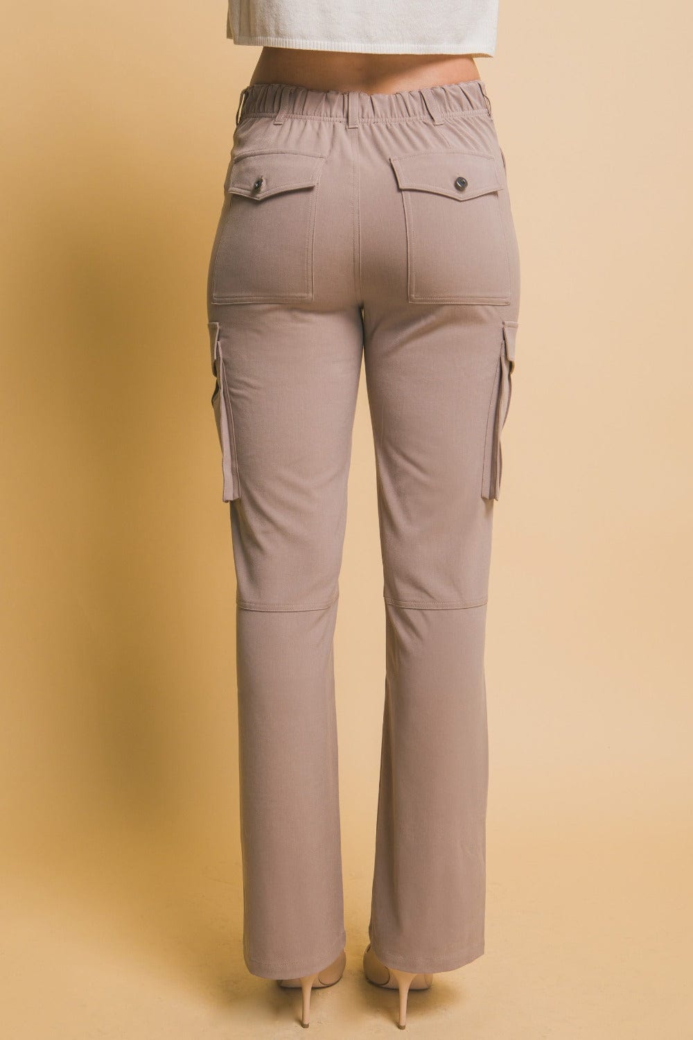 Love Tree High Rise Cargo Pants with Pockets - Trendsi