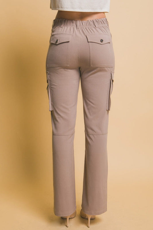 Love Tree High Rise Cargo Pants with Pockets - Trendsi