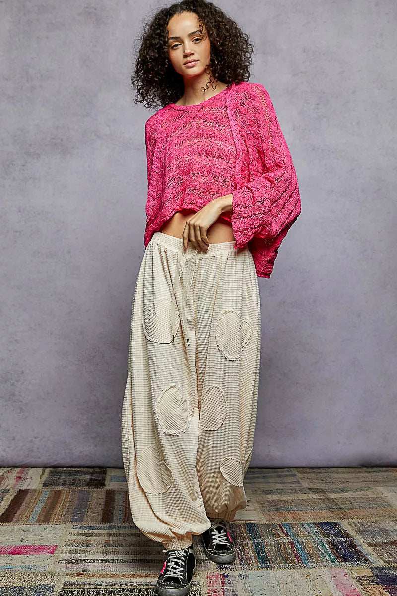 POL Cropped Hooded Knit Top with Full Sleeves - Trendsi - Flyclothing LLC