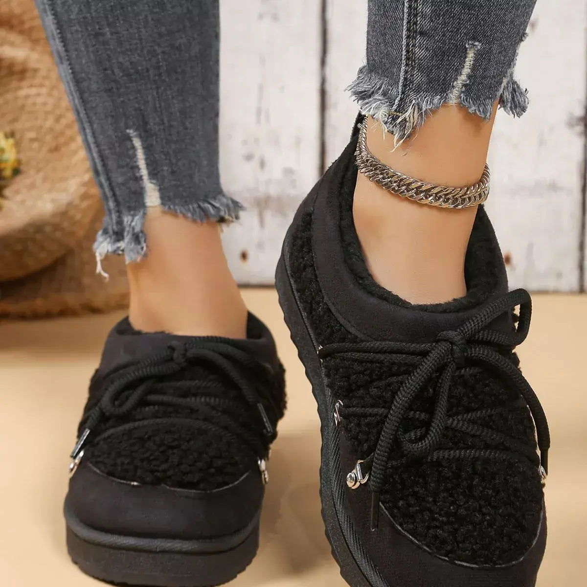 Lace-Up Ankle Boots - Trendsi - Flyclothing LLC