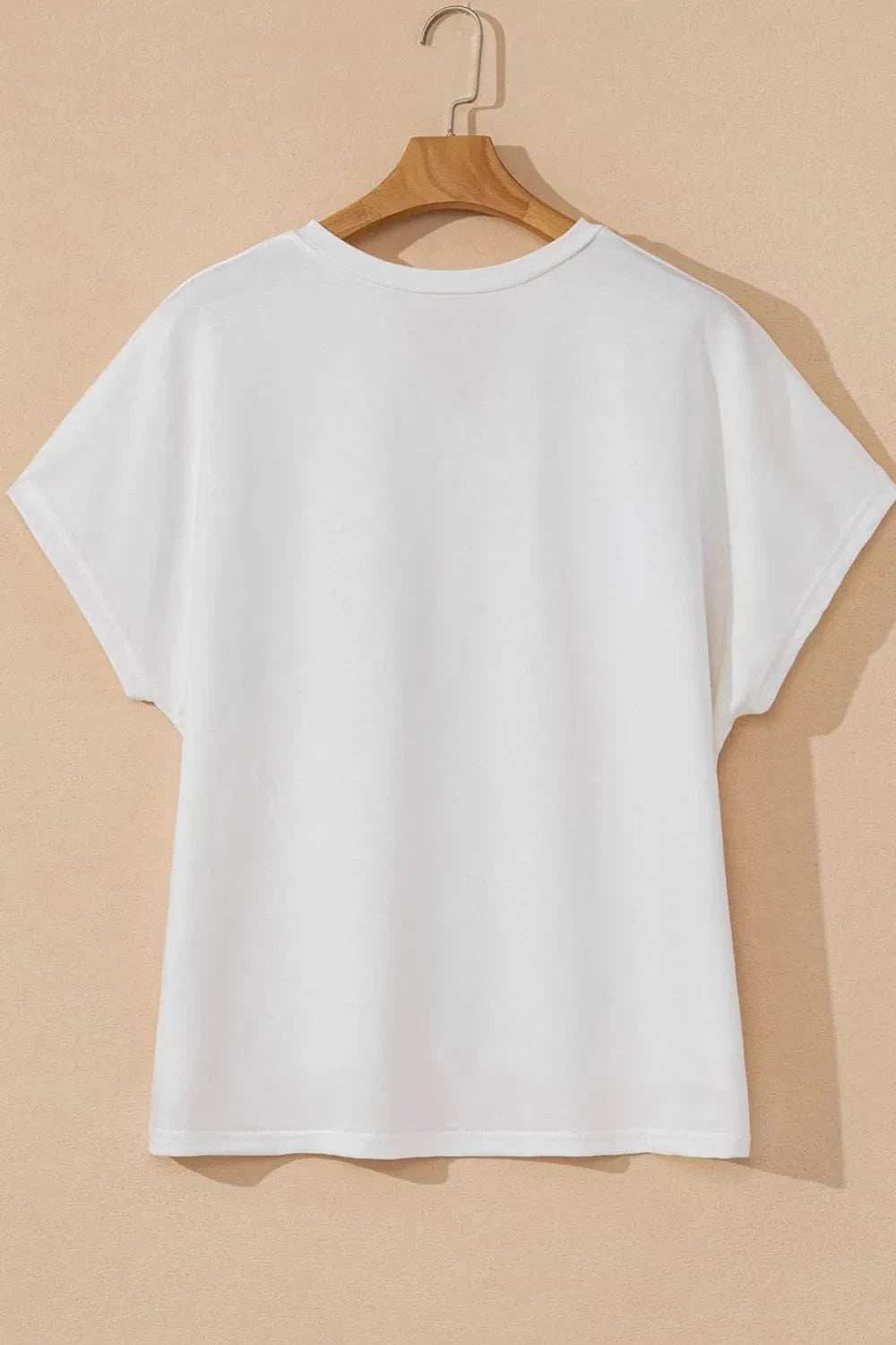 Floral Applique Notched Dolman Sleeve Top - Trendsi - Flyclothing LLC