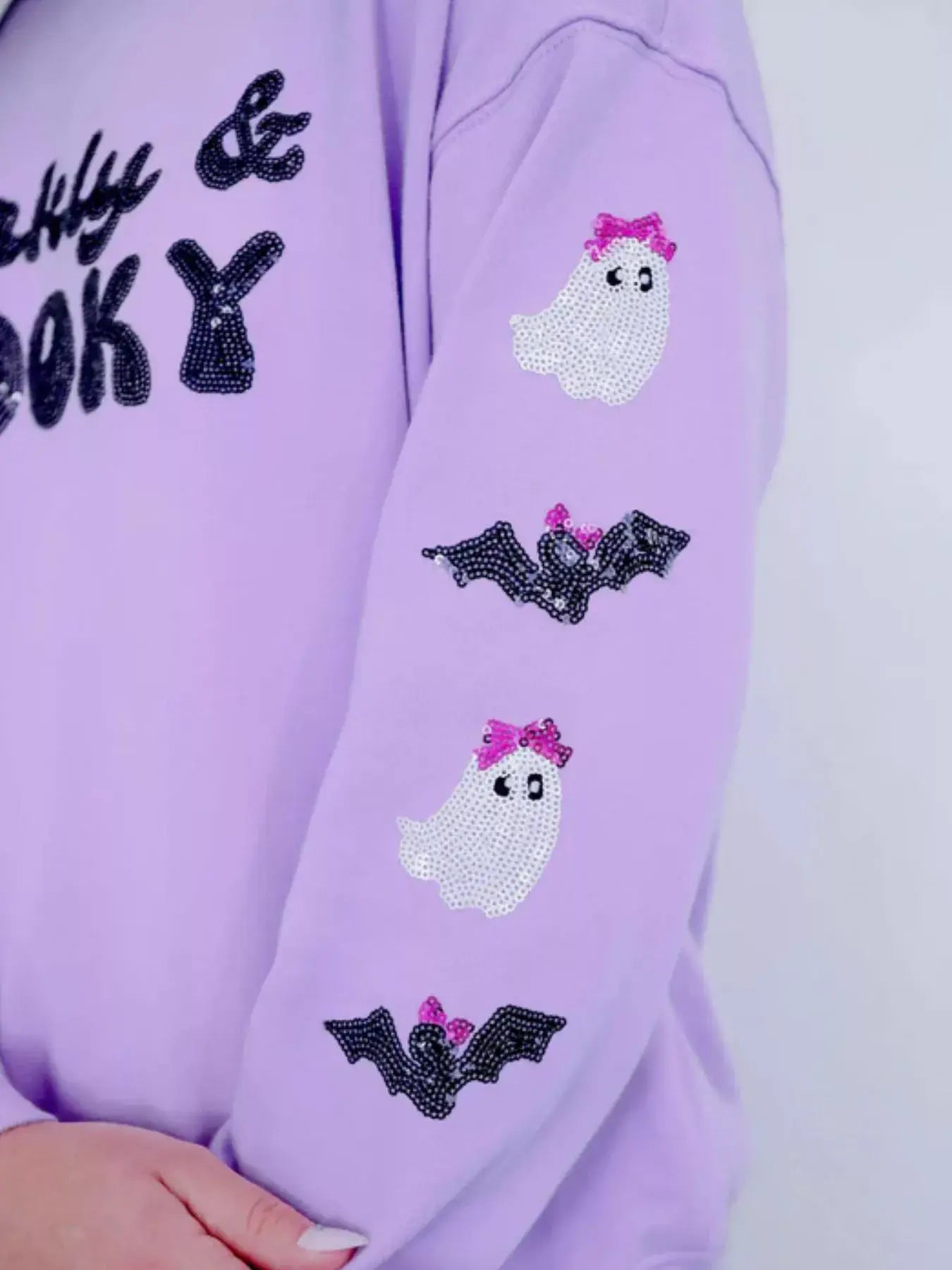 Full Size Halloween Round Neck Long Sleeve Sweatshirt Plus Size - Trendsi - Flyclothing LLC