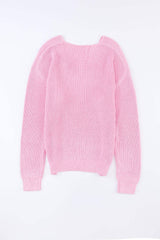 V-Neck Drop Shoulder Sweater - Trendsi - Flyclothing LLC