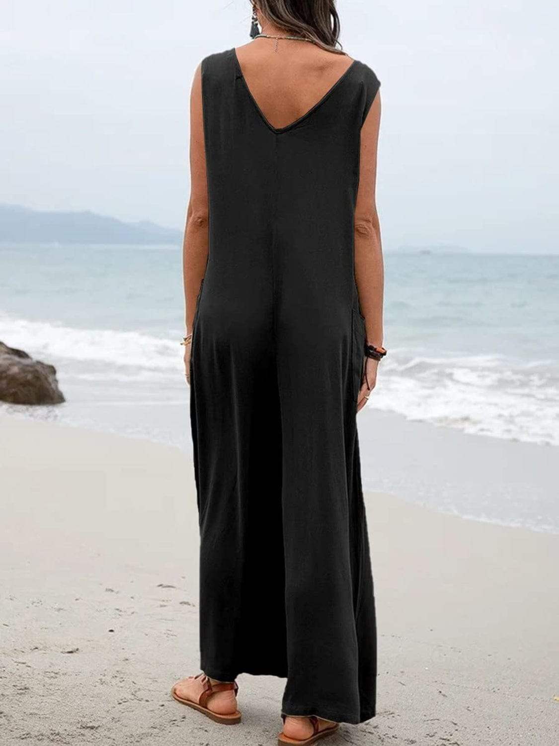 Full Size Wide Strap Jumpsuit with Pockets - Trendsi - Flyclothing LLC