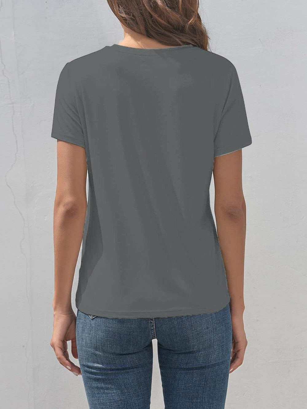 Smile Graphic Round Neck Short Sleeve T-Shirt - Trendsi - Flyclothing LLC