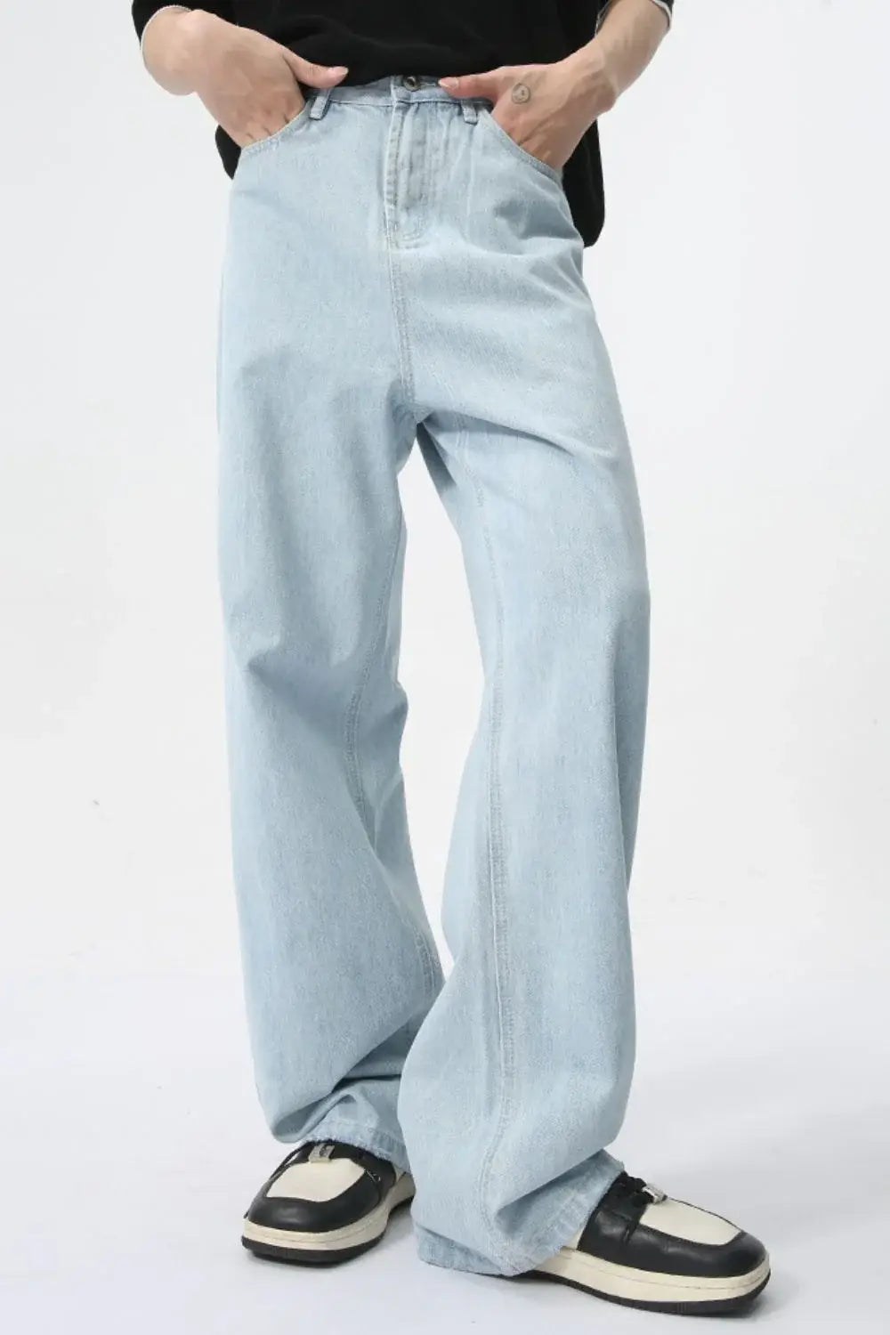 Wide Leg Jeans with Pockets - Trendsi - Flyclothing LLC