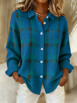 Plaid Button-Up Cardigan - Trendsi - Flyclothing LLC