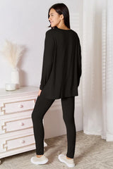 Basic Bae Full Size V-Neck Soft Rayon Long Sleeve Top and Pants Lounge Set - ShopBasicbae - Flyclothing LLC
