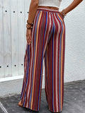 Tied Geometric Wide Leg Pants Trendsi