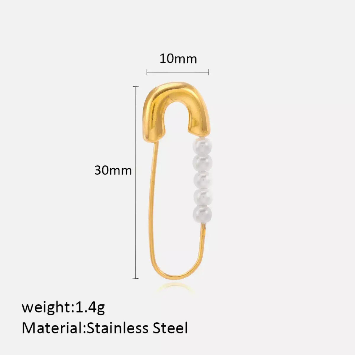 Safety Pin Pearl Accent Earrings - Trendsi - Flyclothing LLC