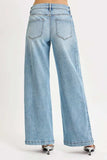 RISEN Mid Rise Wide Barrel Transferable Leg Snap Jeans - Trendsi - Flyclothing LLC