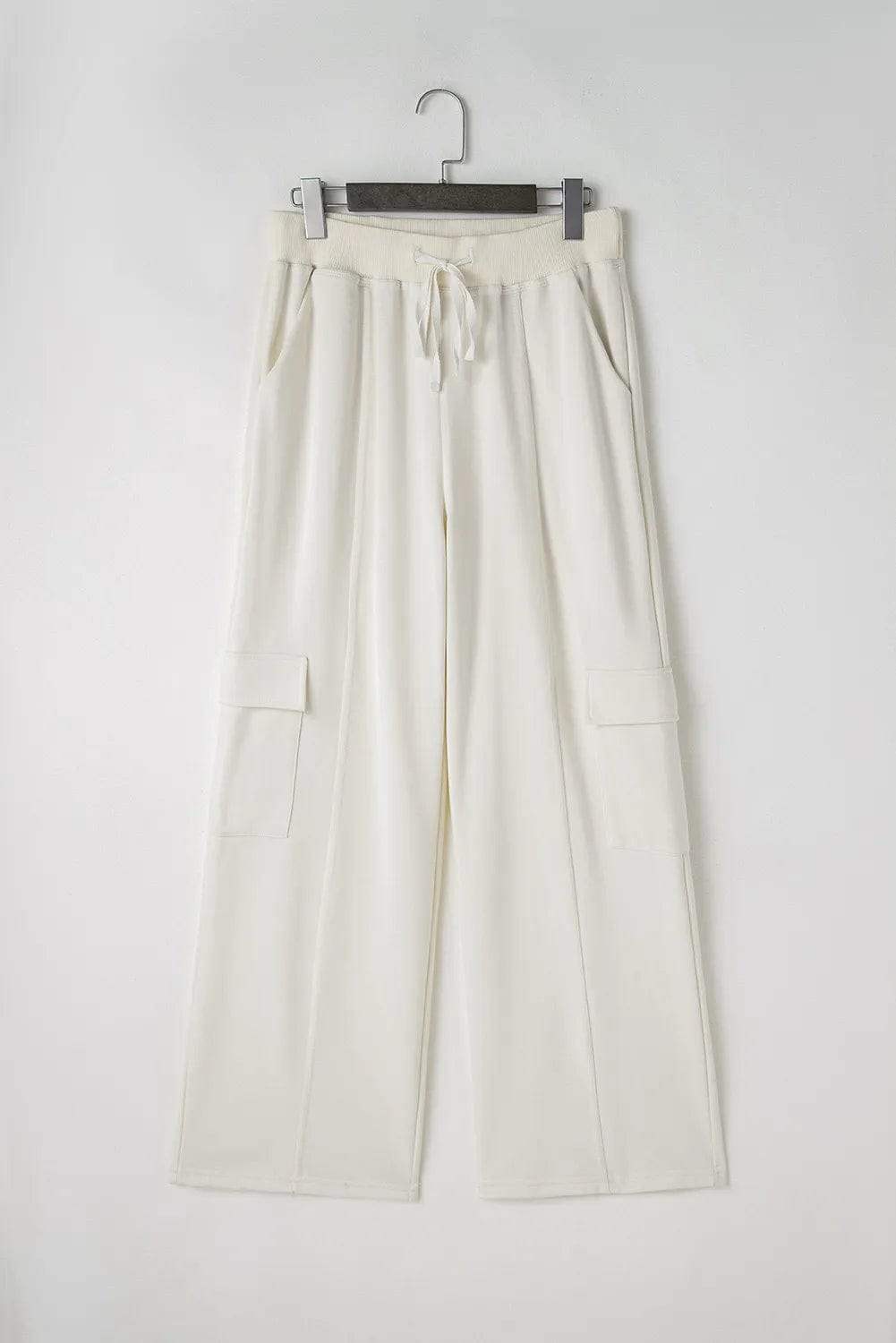 Drawstring High Waist Pants with Pockets - Trendsi - Flyclothing LLC