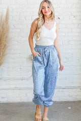 And The Why Satin Leopard Print Joggers - Trendsi - Flyclothing LLC