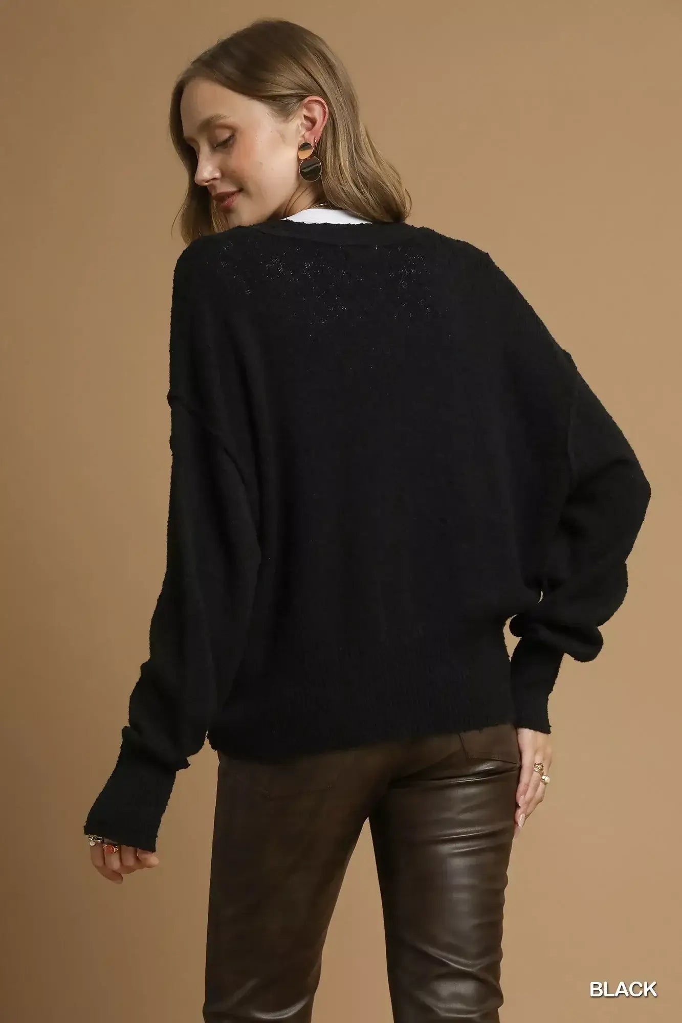 Umgee Button-Front V-Neck Knit Cardigan - Trendsi - Flyclothing LLC