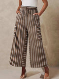 Contrast Striped Wide leg Pants - Trendsi - Flyclothing LLC