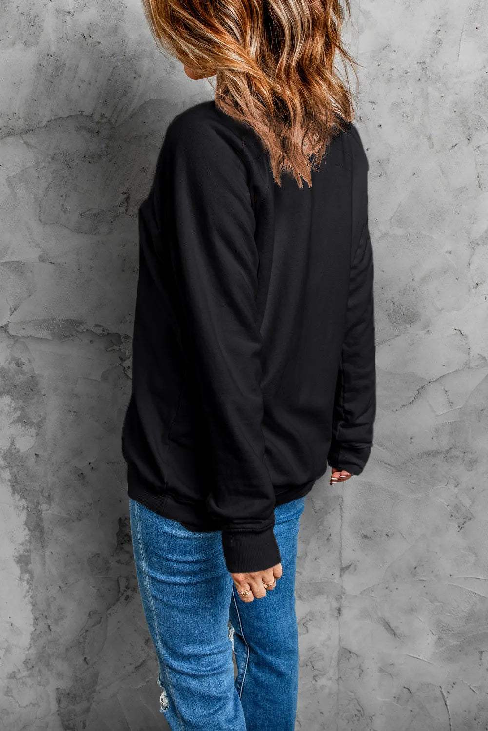 Skull Graphic Round Neck Long Sleeve Sweatshirt - Trendsi - Flyclothing LLC