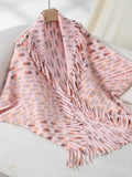 Fringe Open Front Half Sleeve Poncho - Trendsi