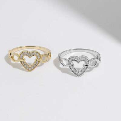 925 Sterling Silver Heart Ring - Trendsi - Flyclothing LLC