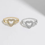 925 Sterling Silver Heart Ring - Trendsi