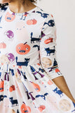 Boo Crew 3/4 Sleeve Pocket Twirl Dress - Mila & Rose ® - Flyclothing LLC