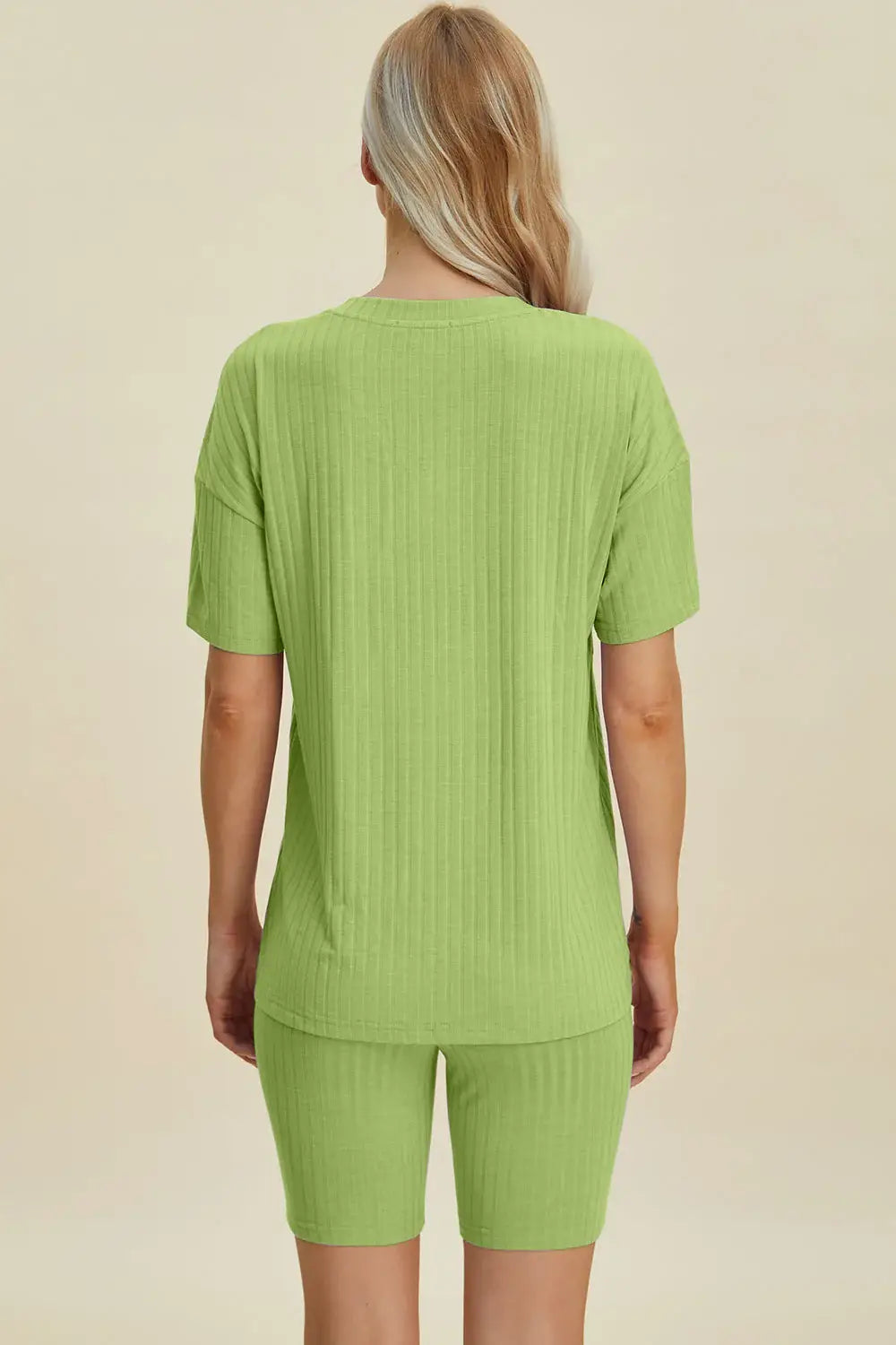 Basic Bae Full Size Ribbed V-Neck Short Sleeve Top and Shorts Set - ShopBasicbae - Flyclothing LLC