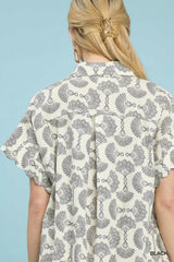 Umgee Printed Button Front Shirt Dress - Trendsi - Flyclothing LLC