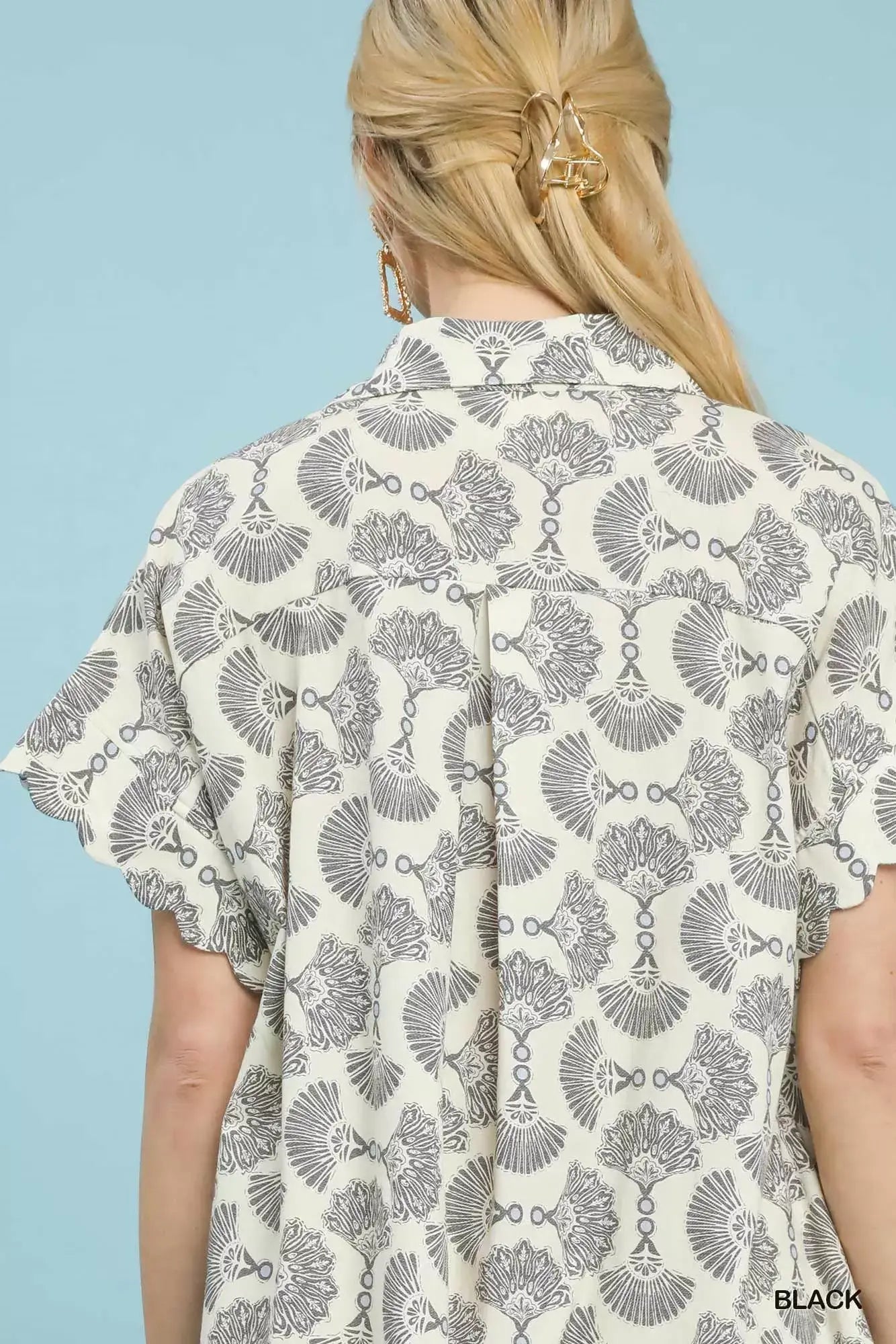 Umgee Printed Button Front Shirt Dress - Trendsi - Flyclothing LLC