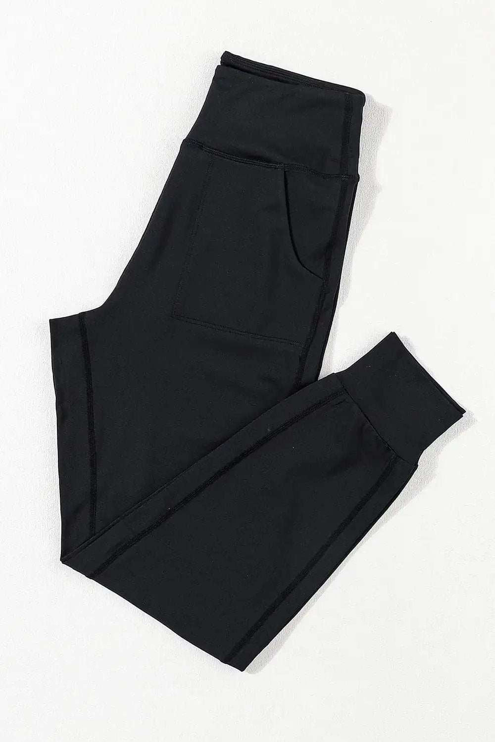 High Waist Joggers with Pockets - Trendsi - Flyclothing LLC